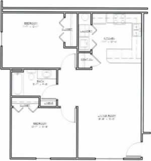 Magnolia - Two Bedroom / One Bath - 890 Sq. Ft.*