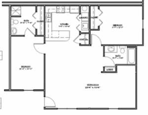 Sycamore - Two Bedroom / Two Bath - 1200 Sq. Ft.*